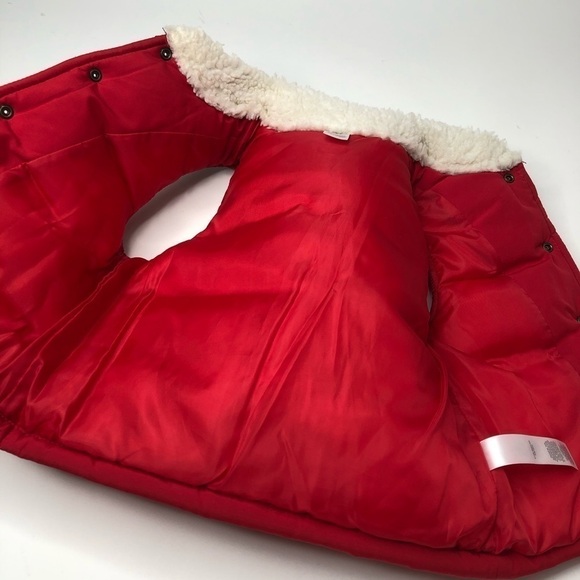 CARTER’S Red Grey Sherpa Collared Color Block Cozy Puffer Snap-up Toddler Vest - Picture 11 of 14